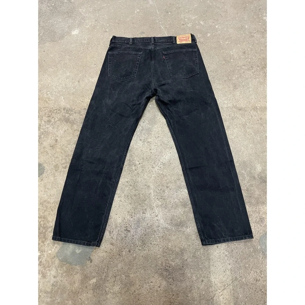 Levis 505 Jeans Mens 38x32 Black‎ Denim Straight Leg Zip Fly PC9 00505-0260